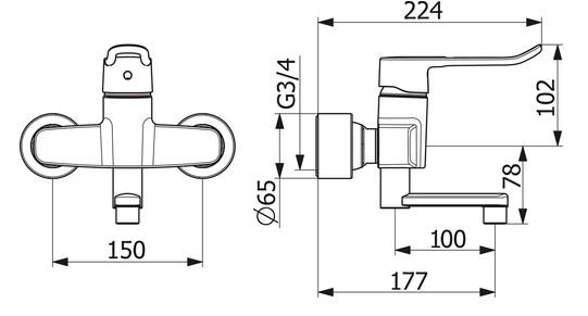 Oras Clinica 5616 v&aelig;gh&aelig;ngt h&aring;ndvaskarmatur m/svingtud - Krom