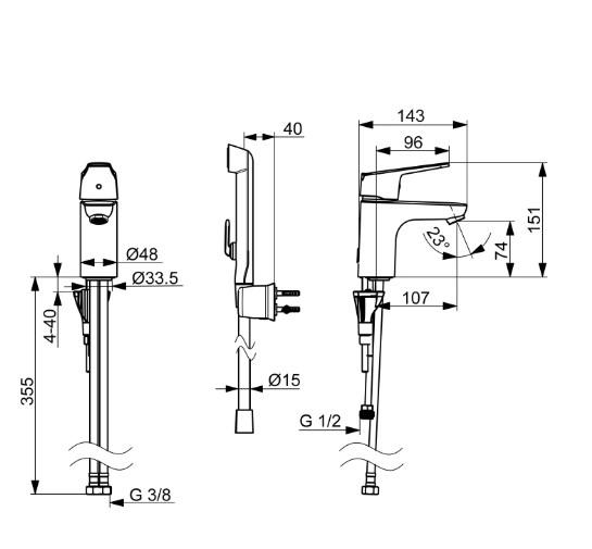 Oras Vega ECO h&aring;ndvaskarmatur m/h&aring;ndbruser