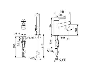 Oras Inspera 3012F h&aring;ndvaskarmatur m/Bidetta h&aring;ndbruser - Krom