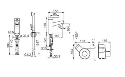 Oras Inspera 3013F h&aring;ndvaskarmatur m/Bidetta h&aring;ndbruser - Krom