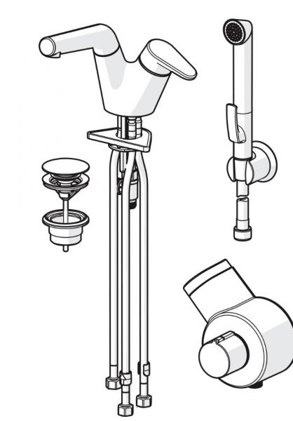 Oras Signa 2216F h&aring;ndvaskarmatur med sidebruser