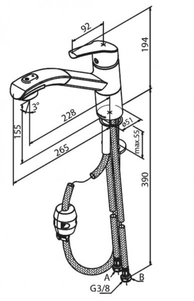 Damixa Rowan k&oslash;kkenvandhane m/udtr&aelig;k