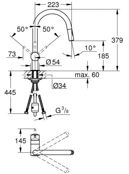 Grohe NEW Minta køkkenbatteri m/udtræk og Dual spray - Børstet Warm Sunset Grohe NEW Minta køkkenbatteri m/udtræk og Dual spray - Børstet Warm Sunset