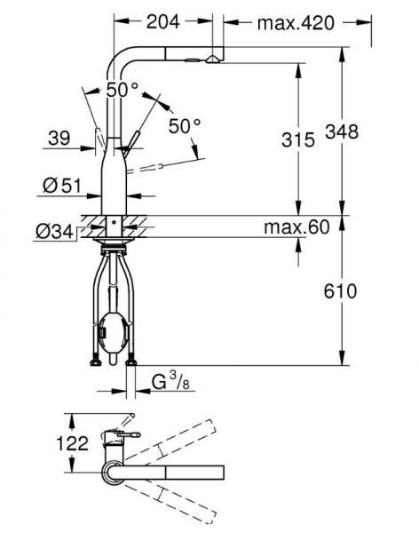 Grohe Essence køkkenarmatur m/udtræk og svingtud - Mat sort Grohe Essence køkkenarmatur m/udtræk og svingtud - Mat sort