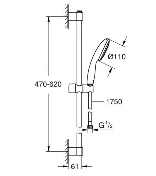 Grohe Precision Tempesta Eco komplet brusesystem - Krom
