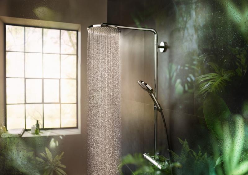 hansgrohe Raindance Select S 240 PowderRain brusesystem - B&oslash;rstet sort krom