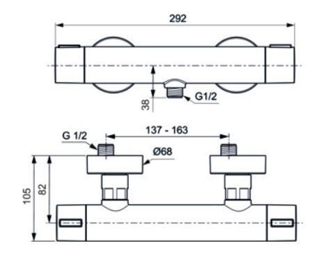 Ideal Standard Alu+ komplet brusesystem m/h&aring;ndbruser - Ros&eacute;
