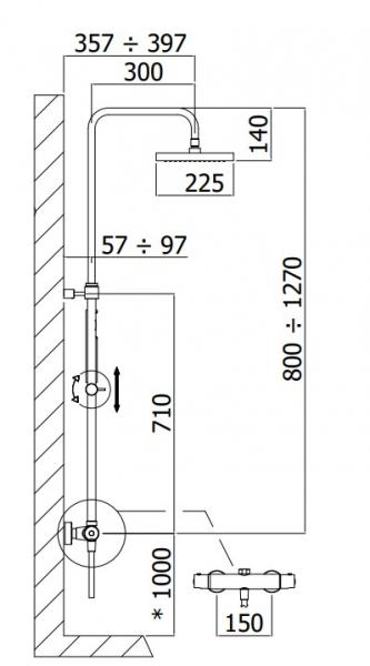 Lavabo Argo 300 komplet brusesæt - Mat sort Lavabo Argo 300 komplet brusesæt - Mat sort