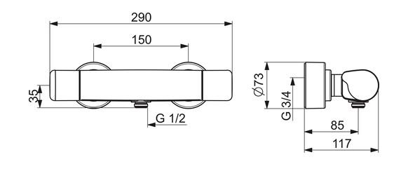Oras Care 5760 brusearmatur - Krom Oras Care 5760 brusearmatur - Krom