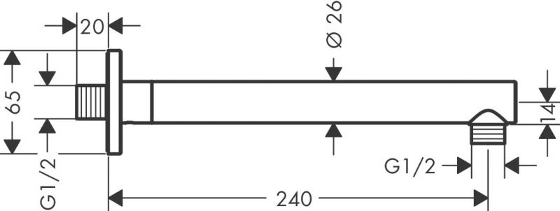 hansgrohe Vernis Shape bruserb&oslash;jning 24 cm mat sort