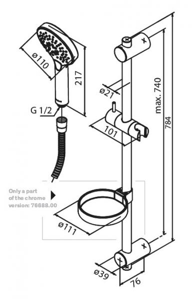 Damixa Silhouet Flex bruses&aelig;t - Mat sort