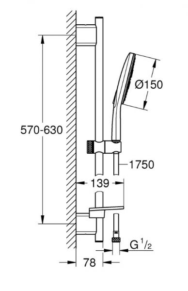 Grohe Vitalio SmartActive 150 bruses&aelig;t - Krom