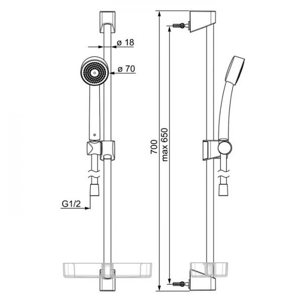 Oras Apollo 520 brusersæt - Hvid Oras Apollo 520 brusersæt - Hvid