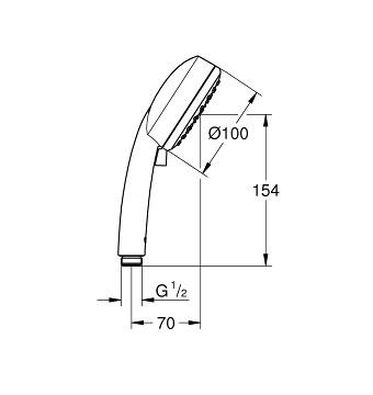 Grohe New Tempesta Cosmopolitan 100 h&aring;ndbruser - 2 spray