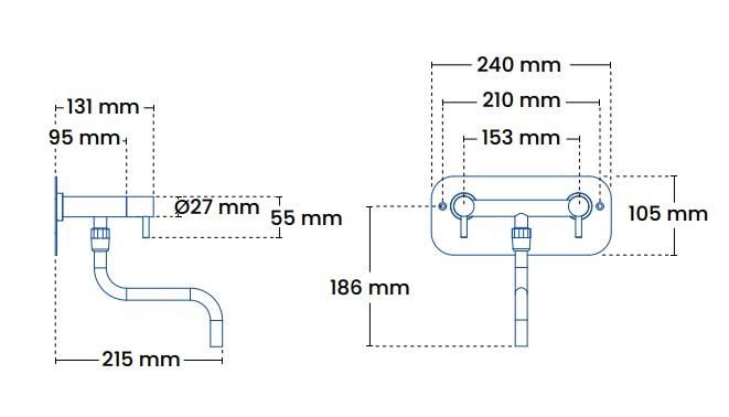 Frostline Eqi væghængt køkkenarmatur 150-350 mm - Rustfrit stål Frostline Eqi væghængt køkkenarmatur 150-350 mm - Rustfrit stål