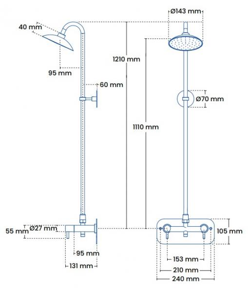 Frostline Eqi S frostfri udebruser t/væg - 150-350 mm - Rustfrit stål Frostline Eqi S frostfri udebruser t/væg - 150-350 mm - Rustfrit stål