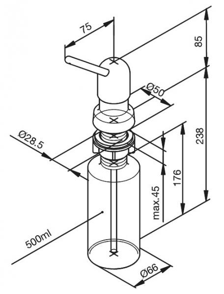Damixa sæbedispenser - 75mm dyse Damixa sæbedispenser - 75mm dyse