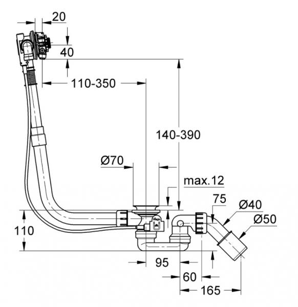 Grohe Talentofill Af- & Overl&oslash;b M/P&aring;fyldning
