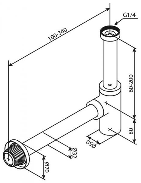 Damixa vandl&aring;s h&aring;ndvask 1 1/4 - B&oslash;rstet grafitgr&aring;