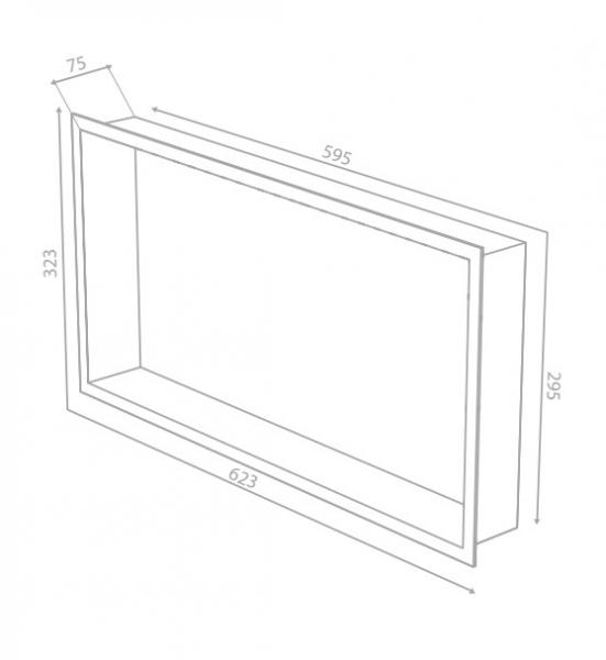 Damixa Zen badev&aelig;relseshylde til indbygning - Rektangul&aelig;r - Mat sort
