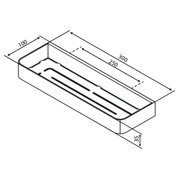 Damixa Zen brusehylde - Steel