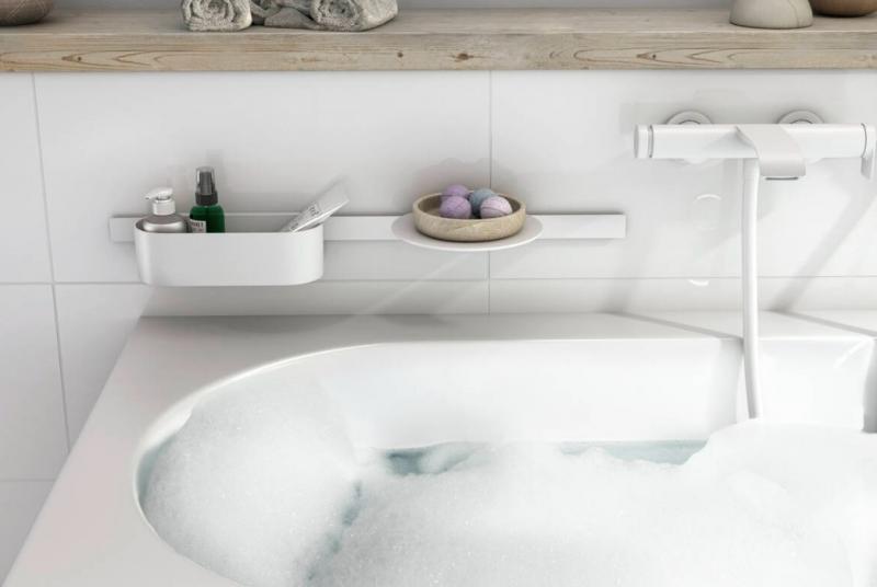 Hansgrohe WallStoris s&aelig;t til badekar - Mat hvid