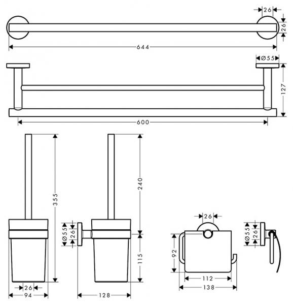 hansgrohe Logis Universal 3-i-1 tilbehørssæt - Krom hansgrohe Logis Universal 3-i-1 tilbehørssæt - Krom