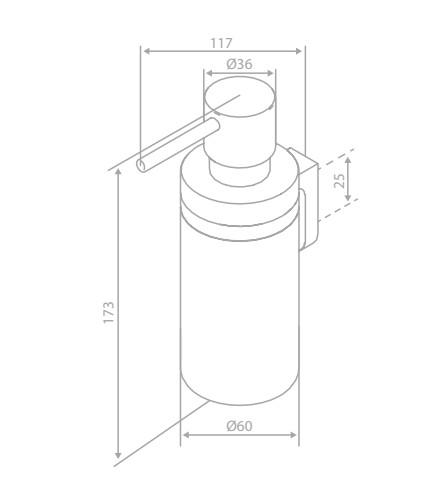 Damixa Zen sæbedispenser t/væg eller bord - Børstet grafitgrå Damixa Zen sæbedispenser t/væg eller bord - Børstet grafitgrå