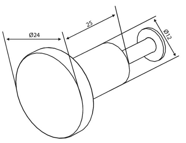 Damixa Zen m&oslash;belknop &Oslash;24 mm - Mat sort