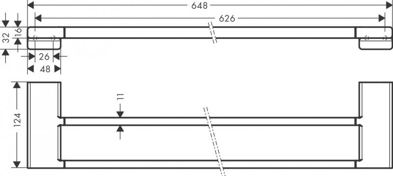Hansgrohe AddStoris dobbelt h&aring;ndkl&aelig;destang - Poleret guldoptik