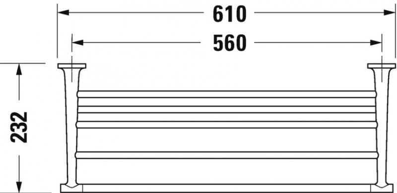 Duravit Starck T h&aring;ndkl&aelig;dehylde - 61 cm - Krom