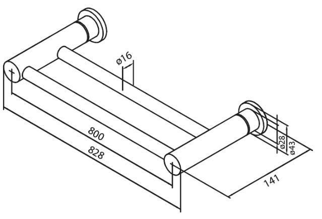 Outlet - Damixa Silhouet dobbelt håndklædestang - 800 mm - Mathvid Outlet - Damixa Silhouet dobbelt håndklædestang - 800 mm - Mathvid