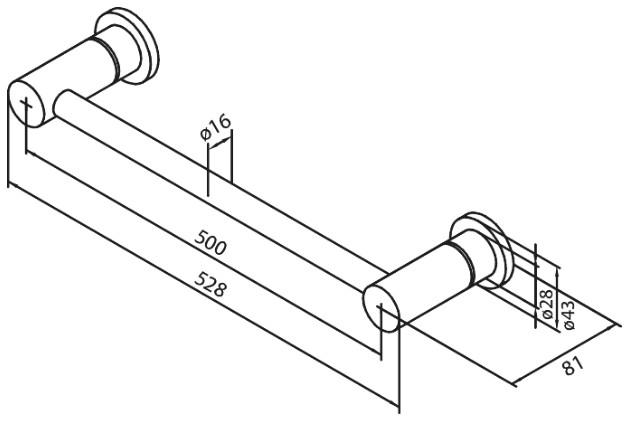 Damixa Silhouet håndklædestang - 500 mm - Krom Damixa Silhouet håndklædestang - 500 mm - Krom