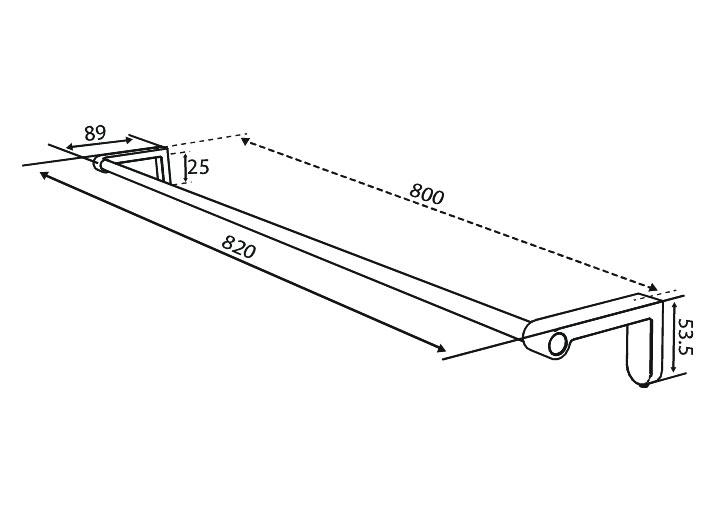 Damixa Zen h&aring;ndkl&aelig;destang 800 mm - Mat sort