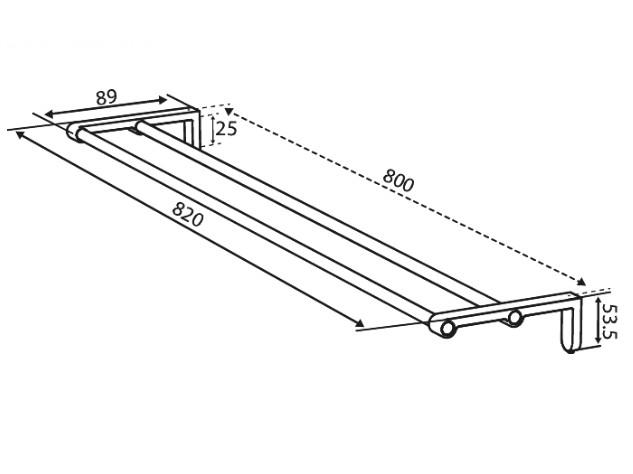 Damixa Zen dobbelt h&aring;ndkl&aelig;destang 800 mm - B&oslash;rstet messing