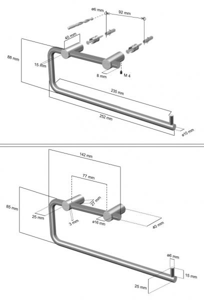 Cool Line k&oslash;kkenrulleholder - Matb&oslash;rstet st&aring;l