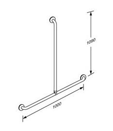 Pressalit PLUS h&aring;ndgreb/brusestang 1000 x 1090 mm - Hvid