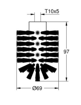 Grohe Start l&oslash;st b&oslash;rstehoved til toiletb&oslash;rste - Hvid