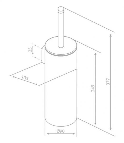 Damixa Zen toiletb&oslash;rste t/gulv eller v&aelig;g - B&oslash;rstet messing
