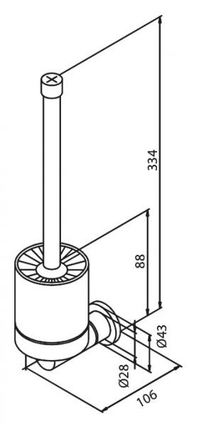 Damixa Silhouet toiletbørste til væg - Børstet kobber Damixa Silhouet toiletbørste til væg - Børstet kobber
