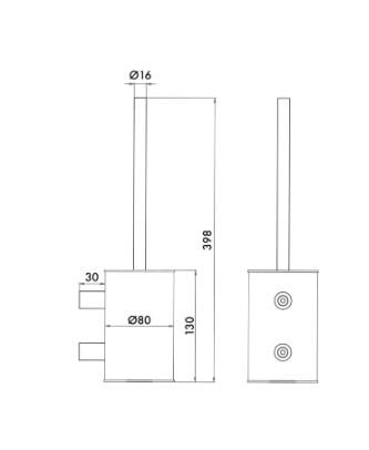 Randi Line 18 toiletb&oslash;rste t/v&aelig;g - B&oslash;rstet rustfrit st&aring;l