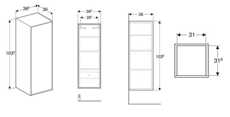 If&ouml; Sense Art halvh&oslash;jskab m/l&aring;ge - N&oslash;ddetr&aelig;