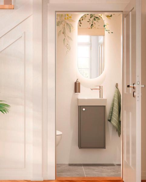 Gustavsberg Artic Small 33 møbelsæt - vask til venstre - Askegrå/hvid Gustavsberg Artic Small 33 møbelsæt - vask til venstre - Askegrå/hvid