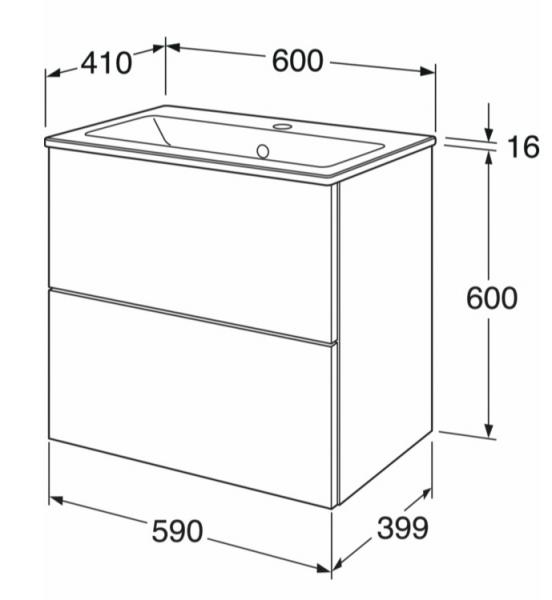 Gustavsberg Graphic Base 60 m&oslash;belpakke - Hvid