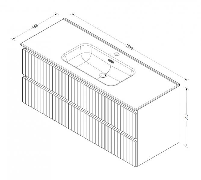 Sanibell Proline 120 møbelsæt m/lameller og 2 skuffer - Terra eg Sanibell Proline 120 møbelsæt m/lameller og 2 skuffer - Terra eg