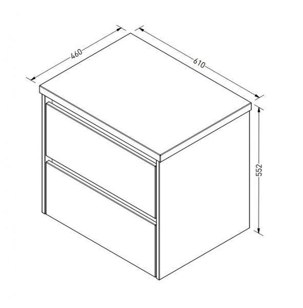 Sanibell Proline 61 underskab m/bordplade og skuffer - Rå eg Sanibell Proline 61 underskab m/bordplade og skuffer - Rå eg