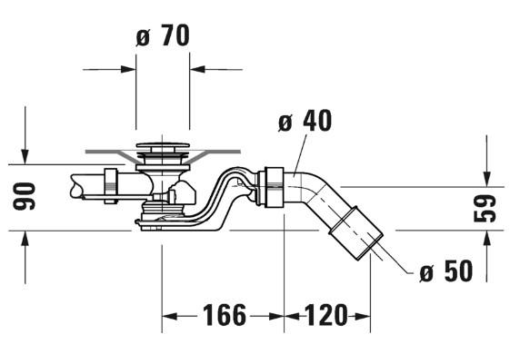 Duravit Af- og overl&oslash;bss&aelig;t Quadroval m/vandp&aring;fyldning til Happy D.2
