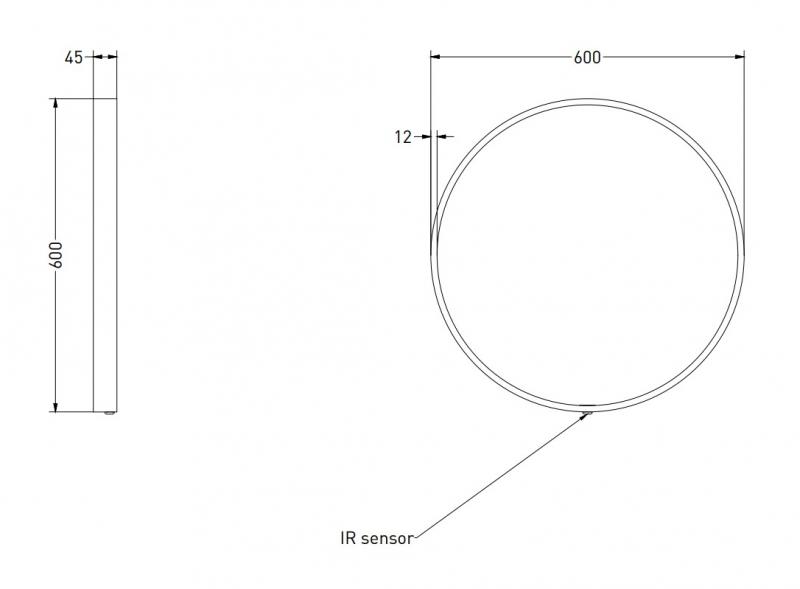 Sanibell Ink SP24 rundt spejl m/lys, varme og sensor &Oslash;60 - B&oslash;rstet mat guld
