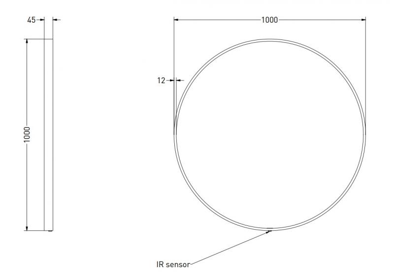 Sanibell Ink SP24 rundt spejl m/lys, varme og sensor &Oslash;100 - B&oslash;rstet kobber