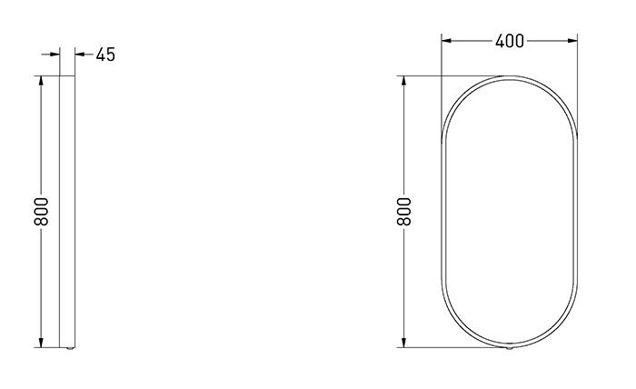 Sanibell Ink SP28 ovalt spejl m/lys, varme og sensor 40 x 80 cm - B&oslash;rstet mat guld